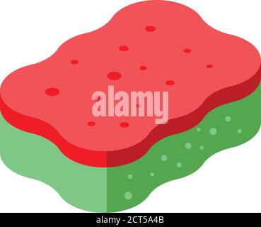 Fiber sponge icon, isometric style Stock Vector