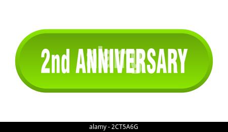2nd anniversary button. rounded sign isolated on white background Stock Vector