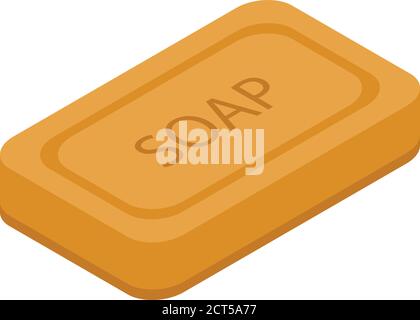 Washcloth soap icon, isometric style Stock Vector