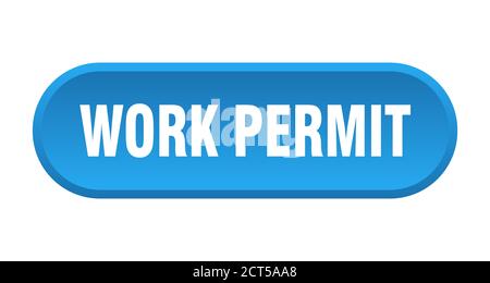 work permit button. rounded sign isolated on white background Stock Vector