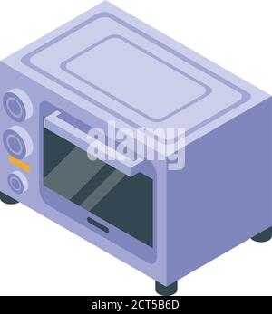 Convection oven grill icon, isometric style Stock Vector