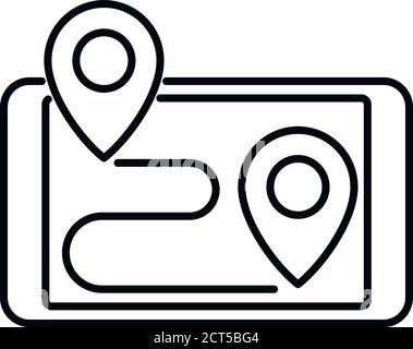 Smartphone gps exploration icon. Outline smartphone gps exploration vector icon for web design isolated on white background Stock Vector