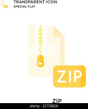 Zip vector icon. Flat style illustration. EPS 10 vector. Stock Vector