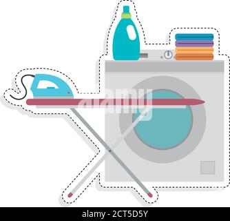 Laundry objetcts icons. Laundry service at home - Vector Stock Vector