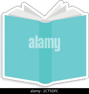 Open book isolated vector illustration with black and white outline ...