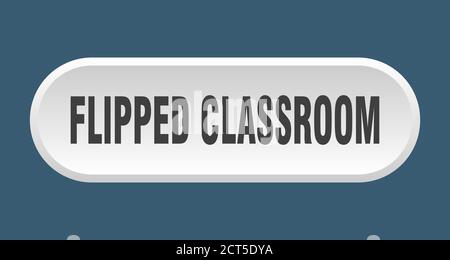 flipped classroom button. rounded sign isolated on white background Stock Vector