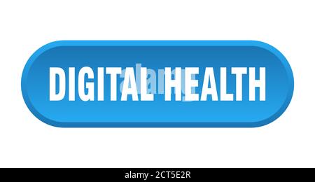 digital health button. rounded sign isolated on white background Stock ...
