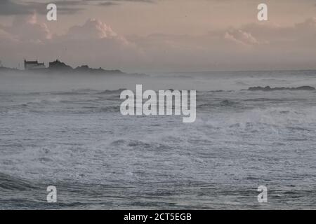 Northern portuguese coast during winter in the evening Stock Photo