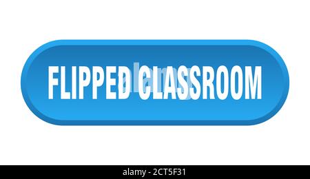 flipped classroom button. rounded sign isolated on white background Stock Vector