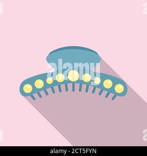 Pin barrette icon. Flat illustration of pin barrette vector icon for web design Stock Vector