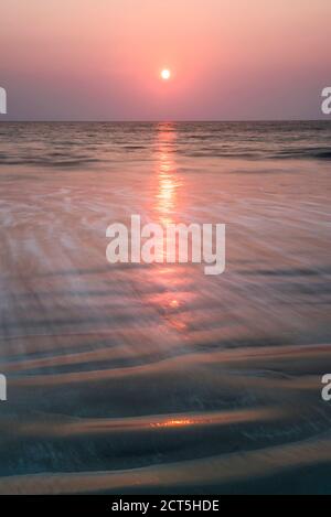 Sunset at Paradise Beach (Sar Sar Aw Beach), Dawei Peninsula, Tanintharyi Region, Myanmar (Burma) Stock Photo