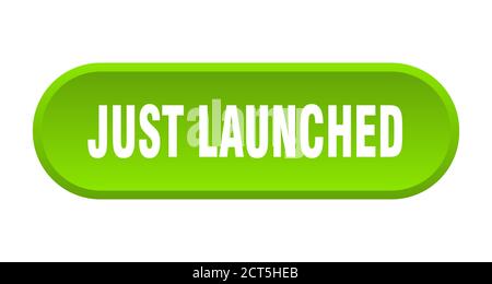 just launched button. rounded sign isolated on white background Stock ...