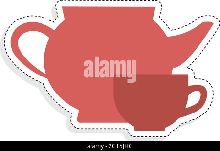 Isolated teapot and cup icon - Vector illustration Stock Vector
