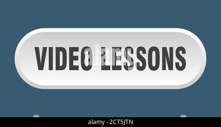 video lessons button. rounded sign isolated on white background Stock Vector