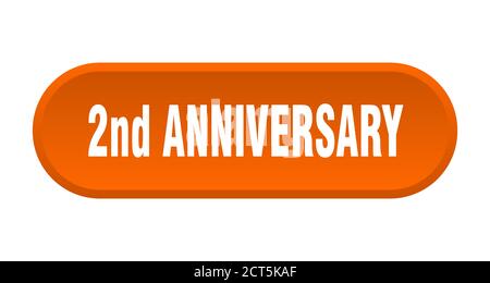 2nd anniversary button. rounded sign isolated on white background Stock Vector