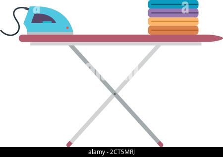 Clothes ironing icons. Iron and ironing board - Vector Stock Vector