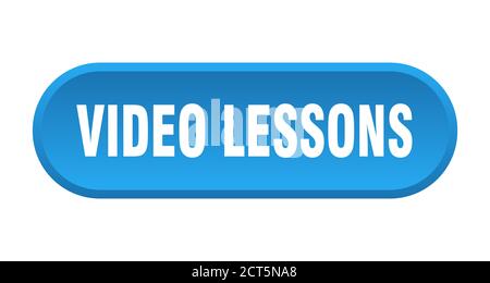 video lessons button. rounded sign isolated on white background Stock Vector