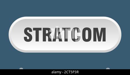 stratcom button. rounded sign isolated on white background Stock Vector