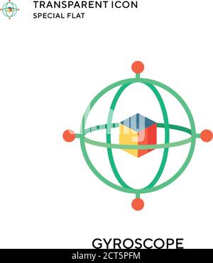 Gyroscope vector icon. Flat style illustration. EPS 10 vector. Stock Vector