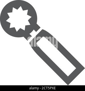 Bicycle tools icon in thick outline style. Black and white monochrome vector illustration. Stock Vector