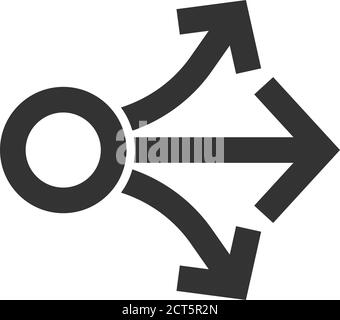 Arrows icon in thick outline style. Black and white monochrome vector ...