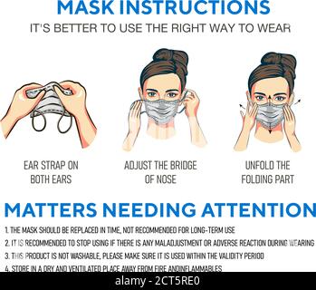 woman gag with worry gesture. Healthy of female wear protective mask against infectious diseases and flu. Stop the infection. Health care concept. Vec