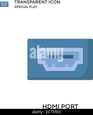 Hdmi port vector icon. Flat style illustration. EPS 10 vector. Stock Vector