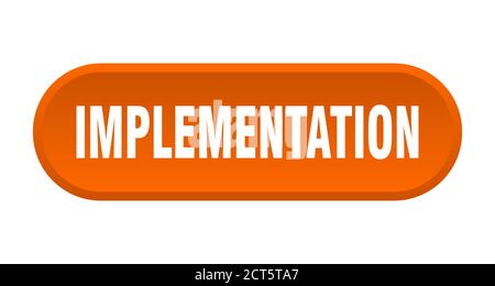 implementation button. rounded sign isolated on white background Stock ...