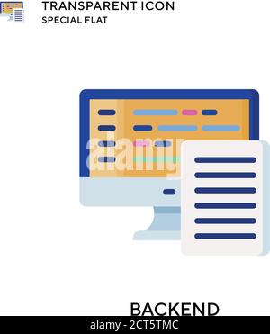 Backend vector icon. Flat style illustration. EPS 10 vector. Stock Vector