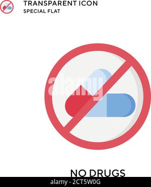 No drugs vector icon. Flat style illustration. EPS 10 vector. Stock Vector