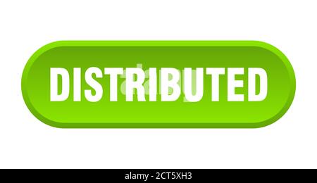 Distributed Signs distributed button. rounded sign isolated on white background Stock ...