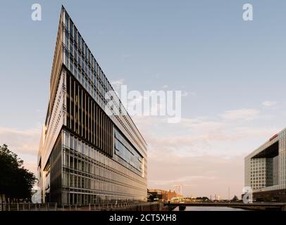 Hamburg, Germany - August 3, 2019: Deichtor Office Building and Der Spiegel offices in the port of Hamburg