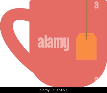 Isolated red cup icon. Coffee or tea cup - Vector Stock Vector