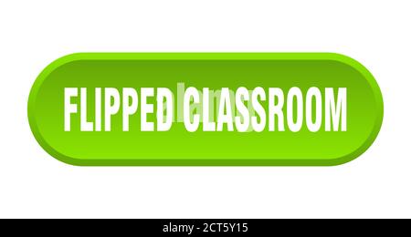 flipped classroom button. rounded sign isolated on white background Stock Vector