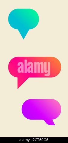 Dialogue speech bubles with modern gradient, vector art. Stock Vector
