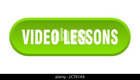 video lessons button. rounded sign isolated on white background Stock Vector