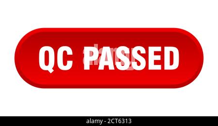 qc passed button. rounded sign isolated on white background Stock Vector