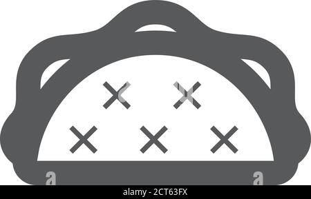 Taco icon in thick outline style. Black and white monochrome vector illustration. Stock Vector