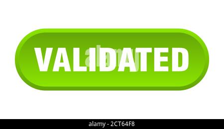 Valitaded validated button. rounded sign isolated on white background Stock ...