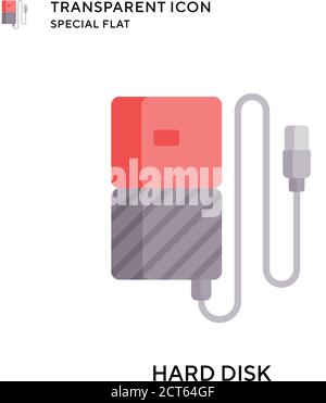 Hard disk vector icon. Flat style illustration. EPS 10 vector. Stock Vector