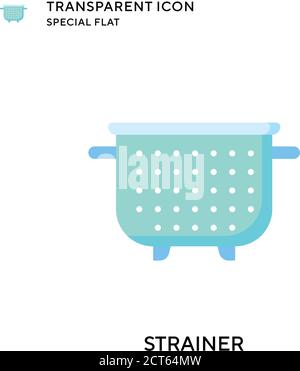 Strainer vector icon. Flat style illustration. EPS 10 vector. Stock Vector