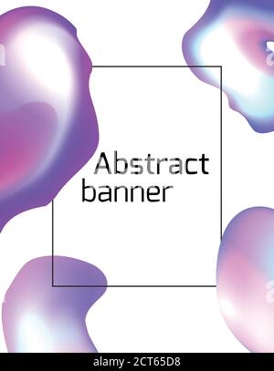 Template of an abstract banner with holographic foil elements. Vector element for presentations, slides and your creativity Stock Vector
