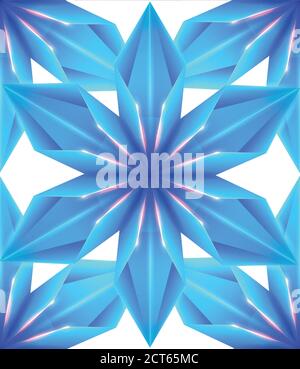 Blue seamless ice texture of snowflakes on white background. Vector pattern for wrapping paper, fabrics, backgrounds and your creativity. Stock Vector