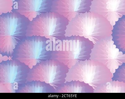 Seamless texture with  iridescent flowers. Foil pattern with divorces. Vector background for your creativity Stock Vector