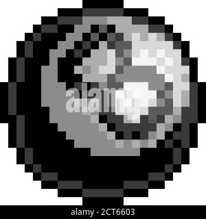 Pool Eight Ball Pixel Art Bit Sports Game Icon Stock Vector