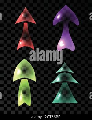 Set of ransparent multicolored arrows. Vector element for infographic and your design Stock Vector
