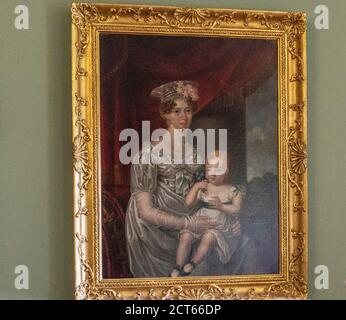 A portrait painting of Mary O’Connell hanging in Derrynane House, Caherdaniel, County Kerry, Ireland. Stock Photo