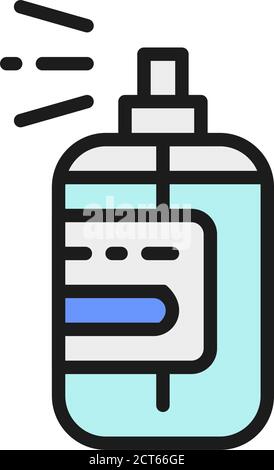 Vector perfume jar, fragrance bottle flat color line icon. Symbol and sign illustration design. Isolated on white background Stock Vector