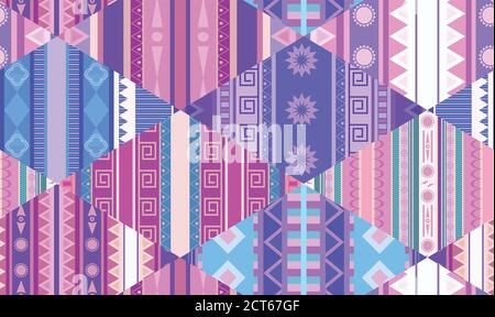 Seamless tribal pattern with native patterns. Patchwork blanket. Vector texture for wallpapers, fabrics, wrapping paper and your creativity. Stock Vector