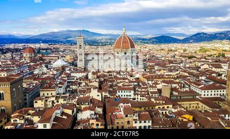 Florence Cathedral, formally the Cattedrale di Santa Maria del Fiore ('Cathedral of Saint Mary of the Flower'). Italy Stock Photo